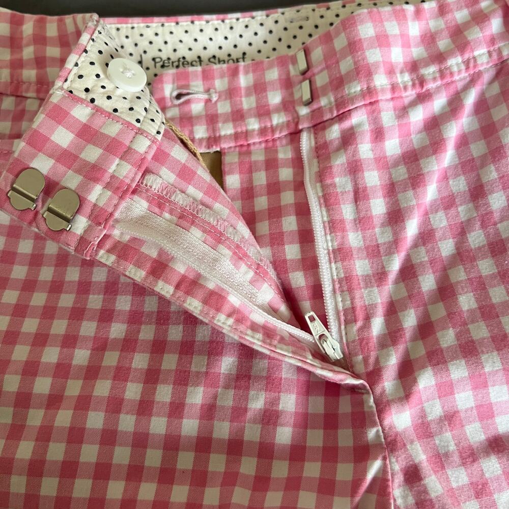 Talbots The Perfect Bermuda Short In Pink & White Gingham Size 2 - Picture 3 of 8
